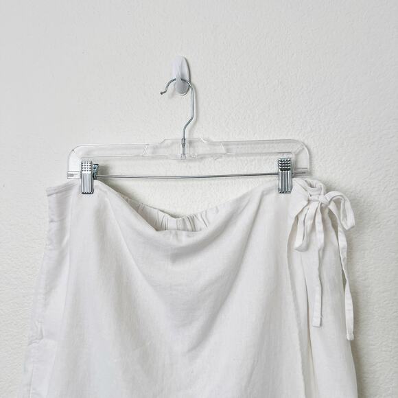 [Old Navy] White Linen Blend High Rise Front Wrap Mini Skort NWT Sz XL Tall XLT - Picture 4 of 11